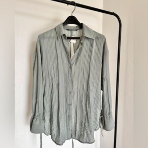 ZARA Oversized Buttoned Open Back Shirt Long Top XS